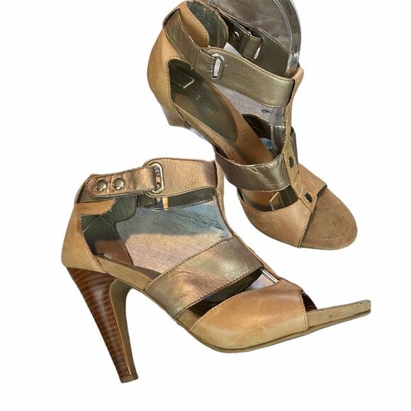 Nine West Leather strappy heeled sandals size 8 - Picture 4 of 11
